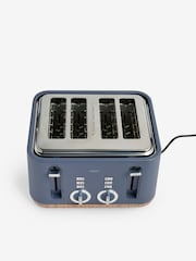 Blue Bronx Wood Effect 4 Slice Toaster - Image 6 of 7