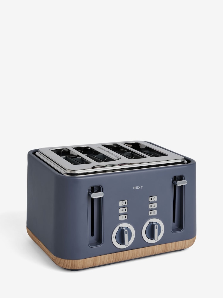 Blue Bronx Wood Effect 4 Slice Toaster - Image 7 of 7