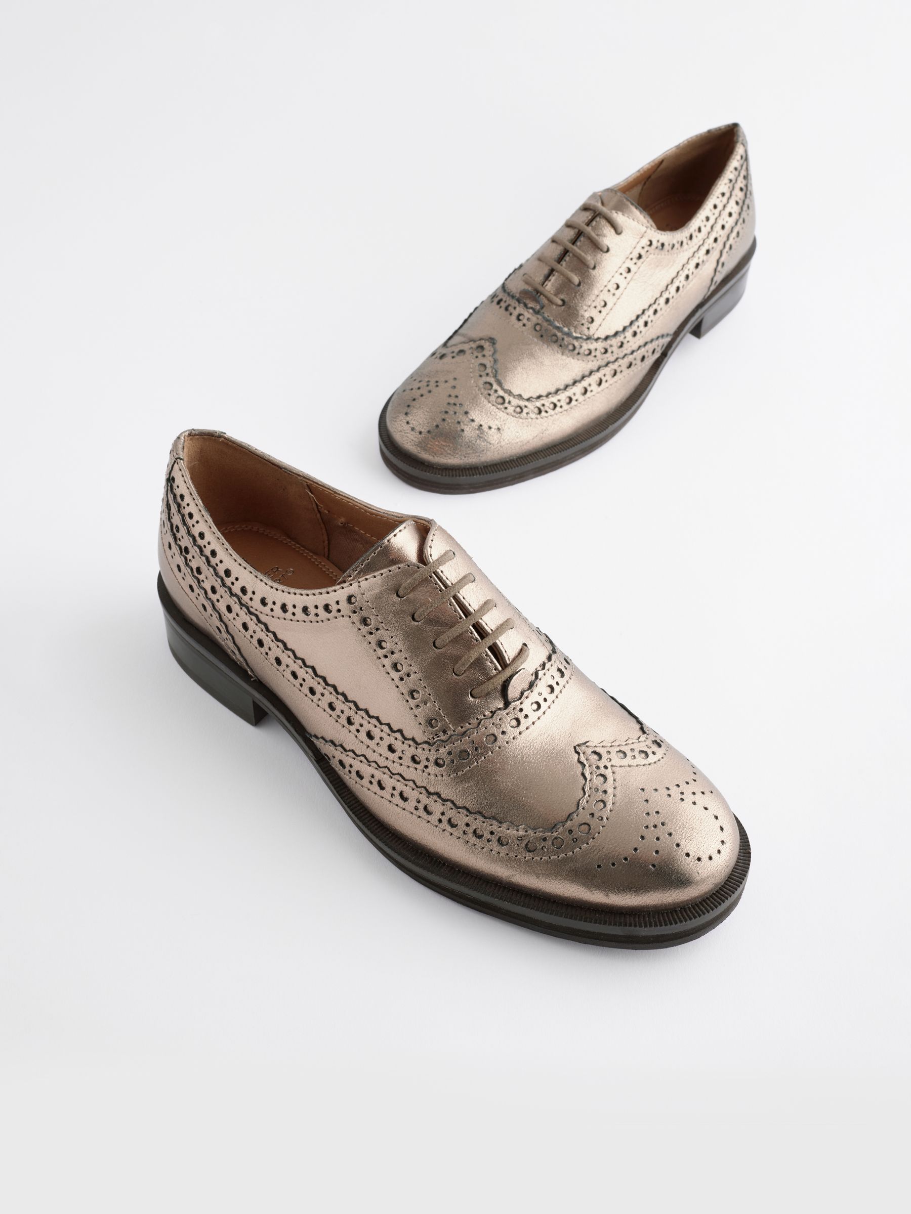 Bronze Forever Comfort Slim Leather Formal Brogue Lace Up Shoes