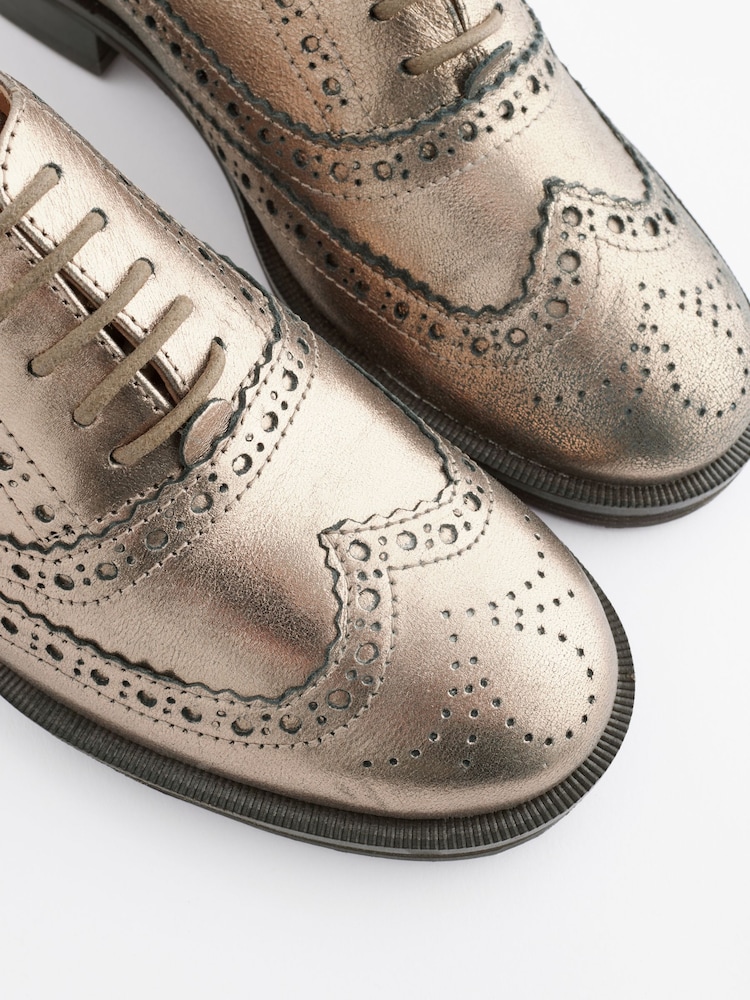 Bronze Forever Comfort® Slim Leather Formal Brogue Lace Up Shoes - Image 7 of 7