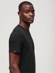 Superdry Black Crew Neck Slub Short Sleeved T-Shirt - Image 2 of 3