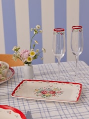 Cath Kidston Red Feels Like Home Set of 4 Champagne Flute Glasses - Image 1 of 3