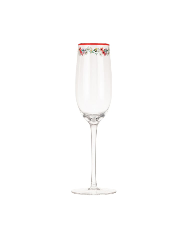 Cath Kidston Red Feels Like Home Set of 4 Champagne Flute Glasses - Image 3 of 3