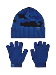 Under Armour Blue Beanie and Gloves Set - Image 1 of 4