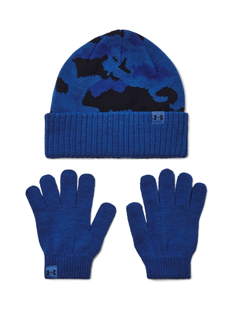 Under Armour Blue Beanie and Gloves Set - Image 1 of 4