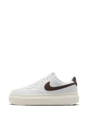 Nike White/Black Court Vision Alta Platform Trainers - Image 2 of 9