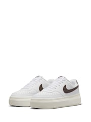 Nike White/Black Court Vision Alta Platform Trainers - Image 3 of 9