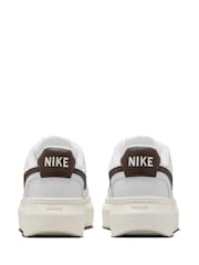 Nike White/Black Court Vision Alta Platform Trainers - Image 4 of 9