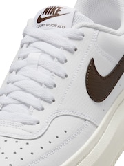 Nike White/Black Court Vision Alta Platform Trainers - Image 8 of 9