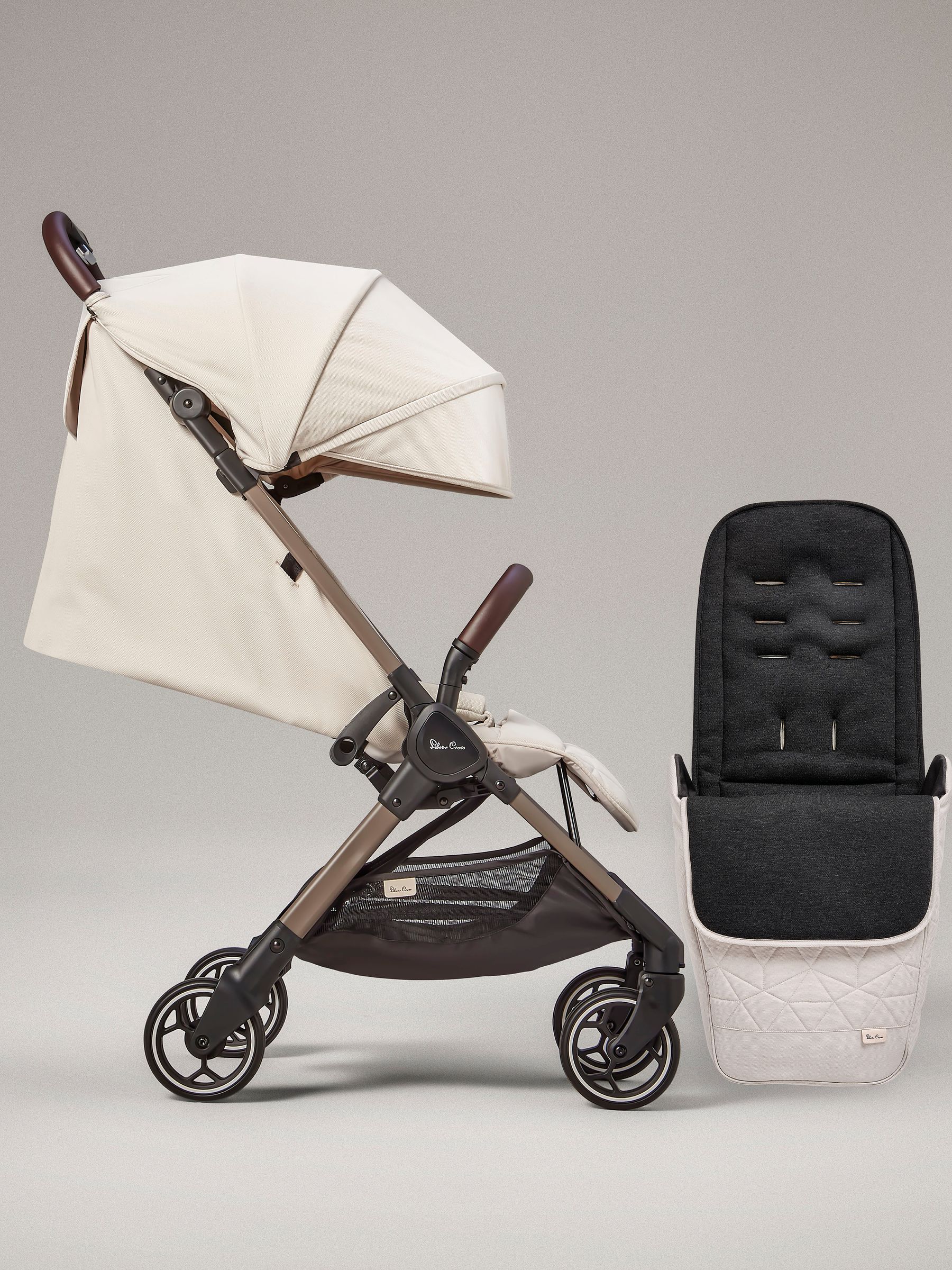 Buy Silver Cross Almond Clic Compact Pushchair and Footmuff Bundle