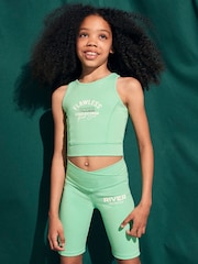 River Island Green Girls 100% Cotton Active Graphic Tank Set - Image 1 of 4
