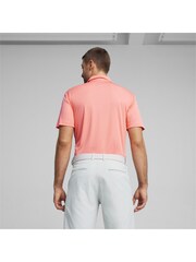 Puma Pink Pure Solid Golf Mens Polo Shirt - Image 2 of 6