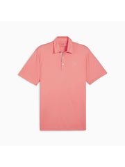 Puma Pink Pure Solid Golf Mens Polo Shirt - Image 5 of 6