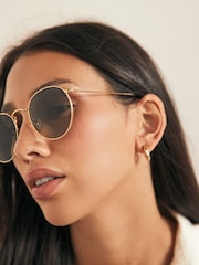 Ray-Ban Gold Tone Round Metal Rb3447 Sunglasses - Image 2 of 8