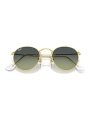 Ray-Ban Gold Tone Round Metal Rb3447 Sunglasses - Image 8 of 8