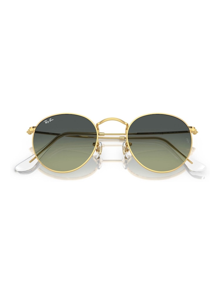 Ray-Ban Gold Tone Round Metal Rb3447 Sunglasses - Image 8 of 8