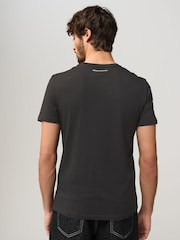 Armani Exchange Rubberised Logo Black 100% Cotton T-Shirt - Image 2 of 5