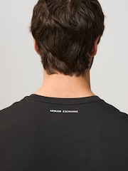 Armani Exchange Rubberised Logo Black 100% Cotton T-Shirt - Image 3 of 5