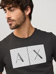 Armani Exchange Rubberised Logo Black 100% Cotton T-Shirt - Image 4 of 5