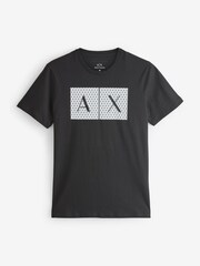 Armani Exchange Rubberised Logo Black 100% Cotton T-Shirt - Image 5 of 5