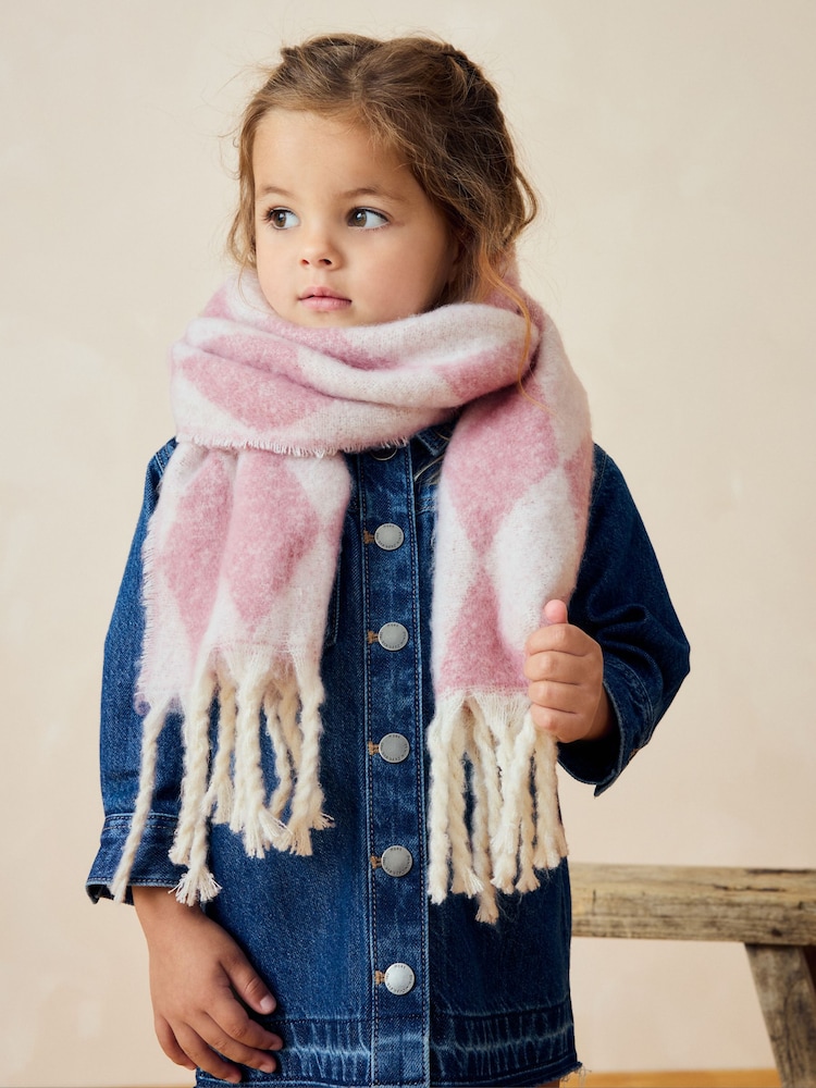 Pink/White Scarf (3-16yrs) - Image 1 of 4 Pink/White Scarf (3-16yrs) - Image 1 of 4