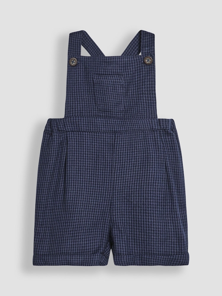 JoJo Maman Bébé Navy Houndstooth Dungarees And Tops Set - Image 2 of 6