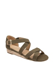 Dunlop Green Wedges Open Toe Sandals - Image 1 of 4