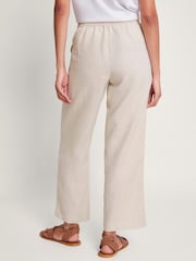Monsoon Natural Parker 100% Linen Crop Trousers - Image 2 of 5