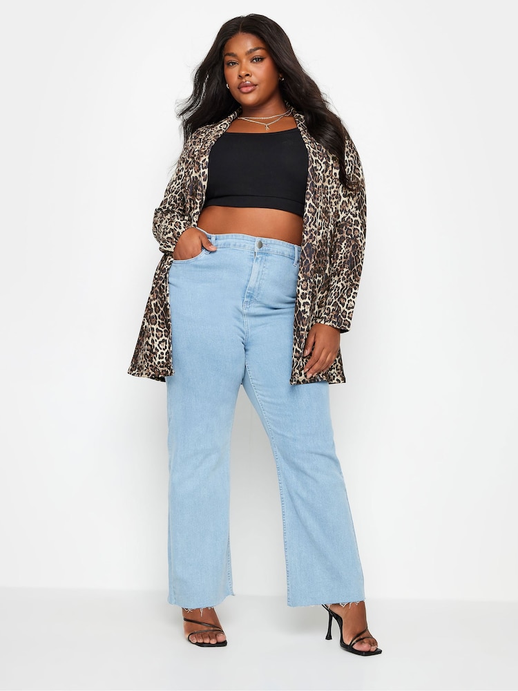 Yours Curve Brown Leopard Print Blazer - Image 2 of 4