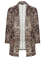 Yours Curve Brown Leopard Print Blazer - Image 4 of 4