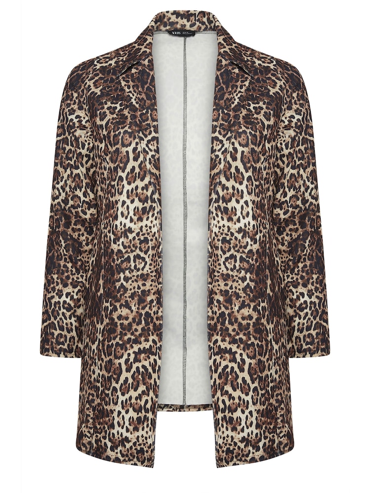 Yours Curve Brown Leopard Print Blazer - Image 4 of 4