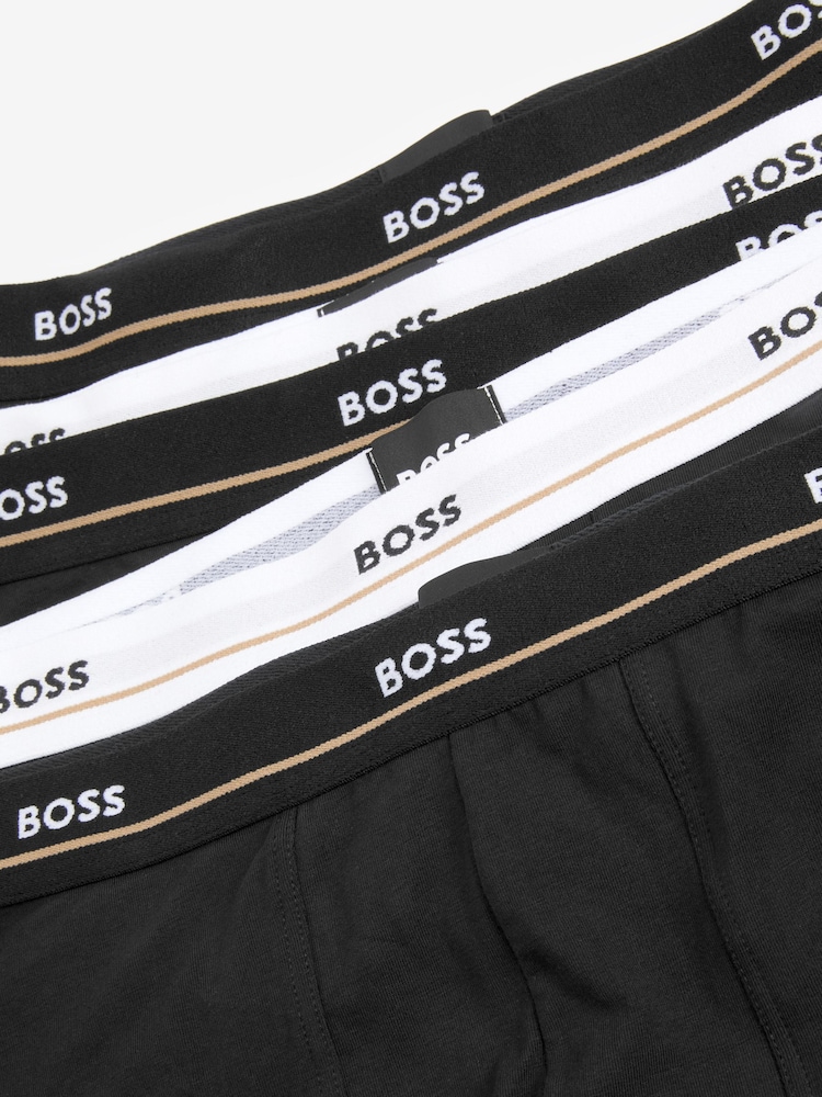 BOSS Black Stretch Cotton Logo Waistband 5-Pack Boxer Trunks - Image 2 of 2