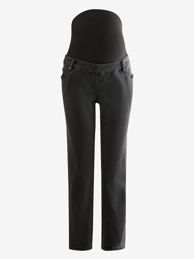 Czarny - Dżinsy ciążowe o fasonie mom fit - Image 6 of 9