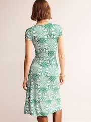 Boden Green Joanna Cap Sleeve Wrap Dress - Image 3 of 6