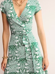Boden Green Joanna Cap Sleeve Wrap Dress - Image 5 of 6