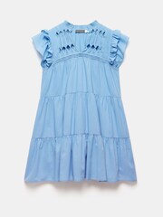 Mint Velvet Blue Ruffle Detail Mini Dress - Image 3 of 4