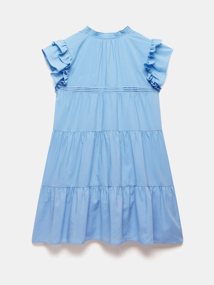 Mint Velvet Blue Ruffle Detail Mini Dress - Image 4 of 4