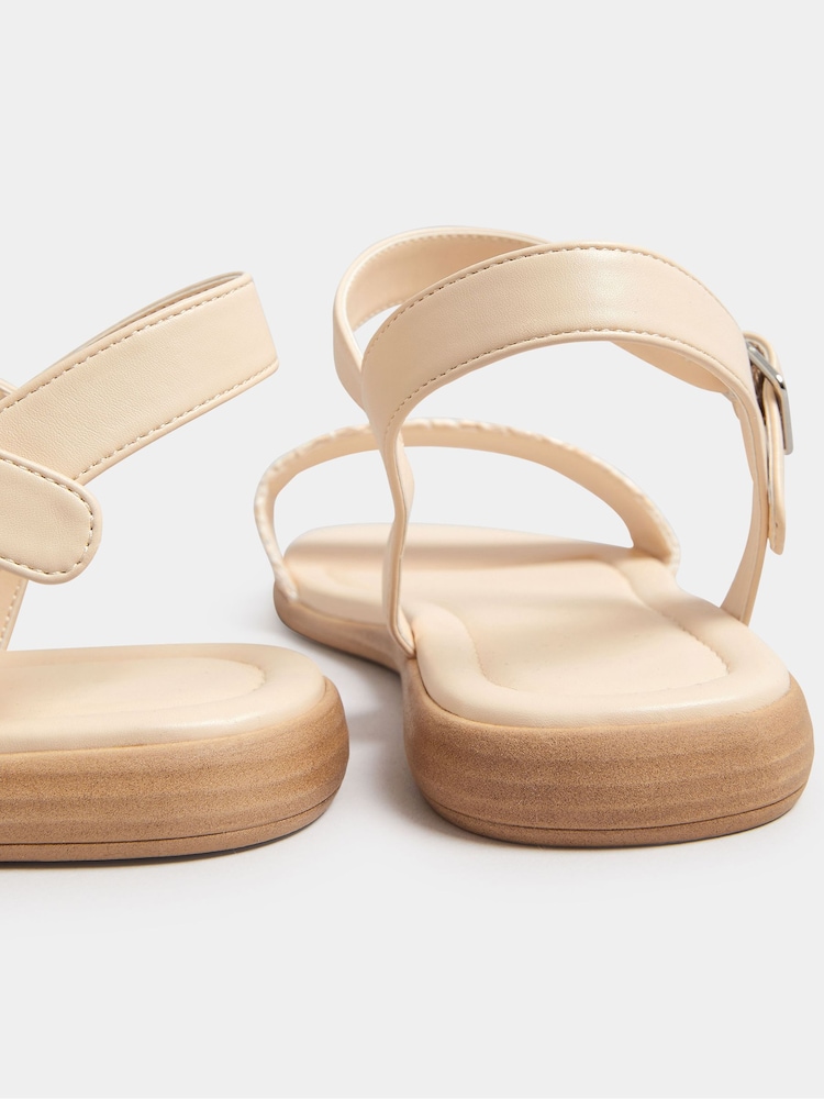 Yours Curve White Raffia Sandals In Extra Wide EEE Fit - Image 5 of 5