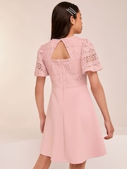 Rose 2in1 - Robe Lipsy grande occasion en dentelle à manches évasées - Image 4 de 4