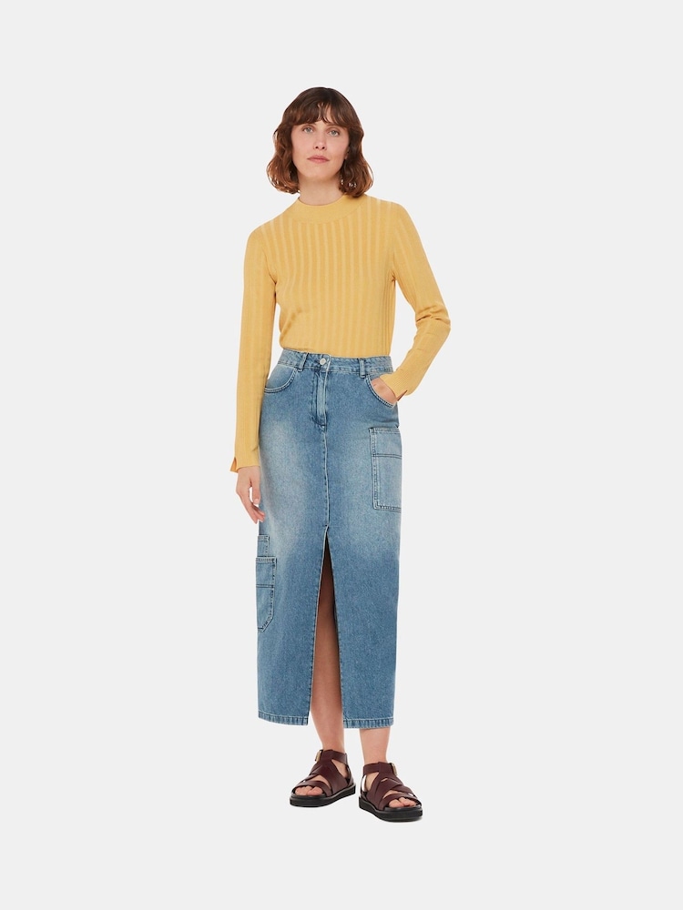 Whistles Blue Cora Utility Denim Maxi Skirt - Image 1 of 5 Whistles Blue Cora Utility Denim Maxi Skirt - Image 1 of 5