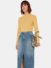 Whistles Blue Cora Utility Denim Maxi Skirt - Image 3 of 5