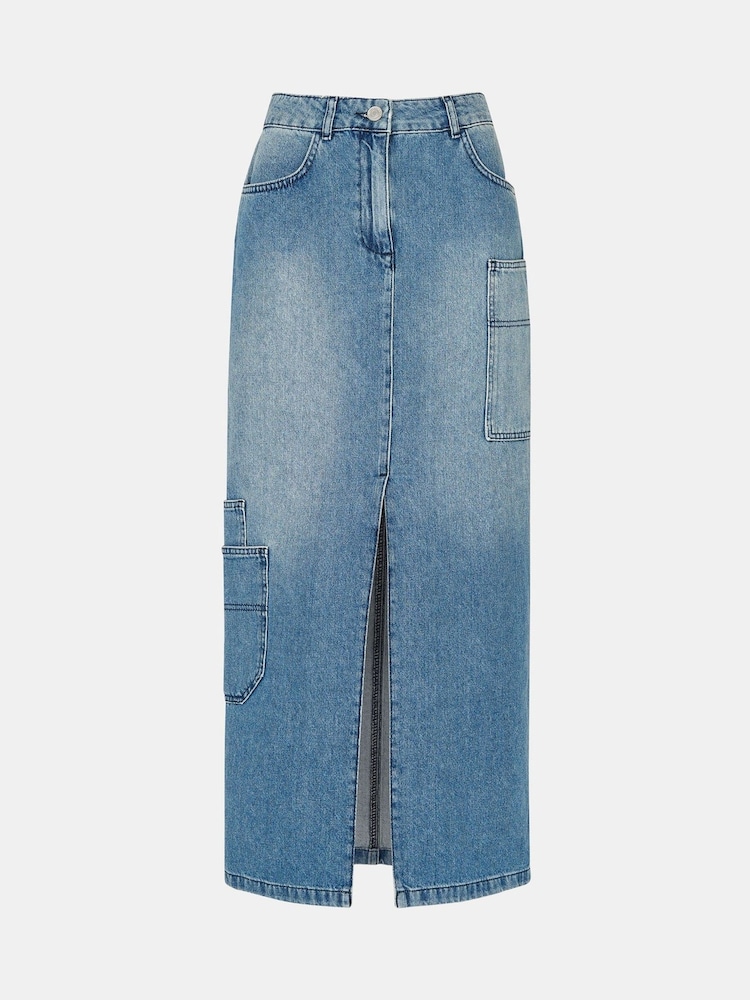 Whistles Blue Cora Utility Denim Maxi Skirt - Image 5 of 5 Whistles Blue Cora Utility Denim Maxi Skirt - Image 5 of 5