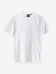 Lyle & Scott White Tonal Eagle 100% Cotton T-Shirt - Image 4 of 4
