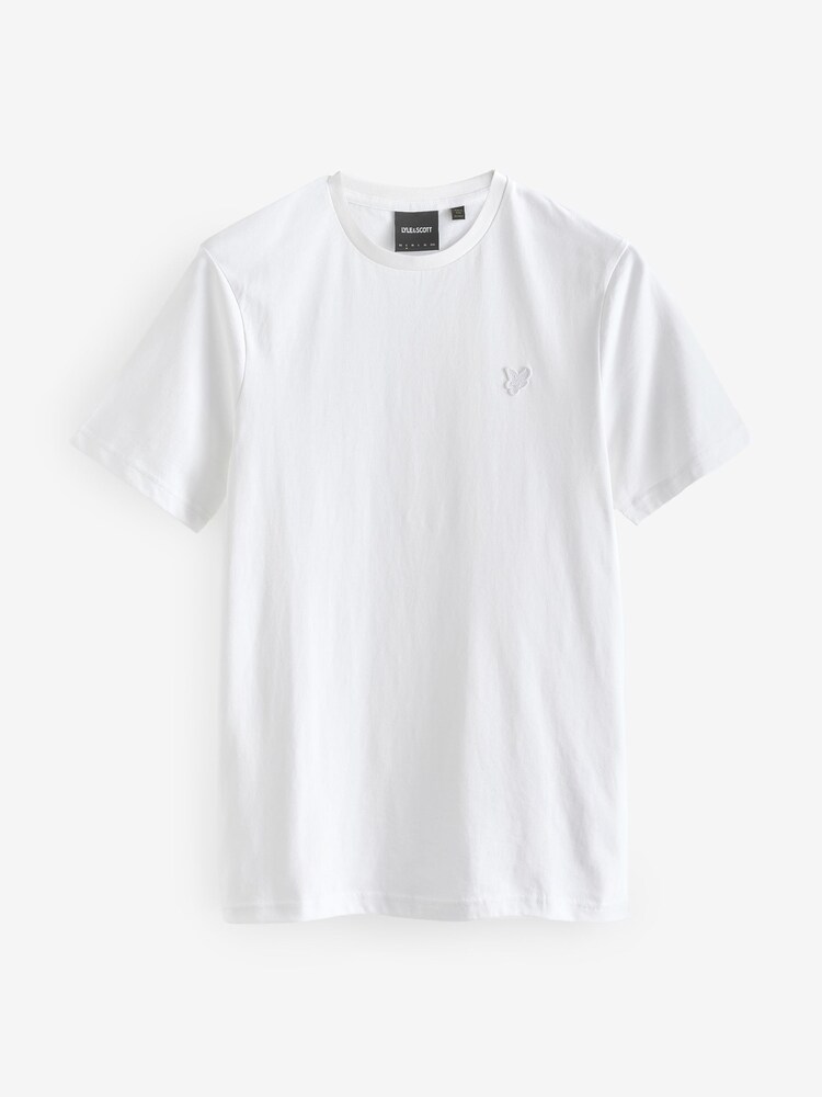 Lyle & Scott White Tonal Eagle 100% Cotton T-Shirt - Image 4 of 4