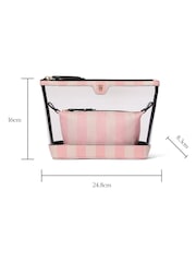 Victoria's Secret Iconic Stripe Pink AM/PM Makeup Bag Duo - Image 3 of 3
