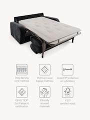 Jay-Be Luxe Velvet Charcoal Grey Deco 2 Seater Sofa Bed - Image 3 of 6
