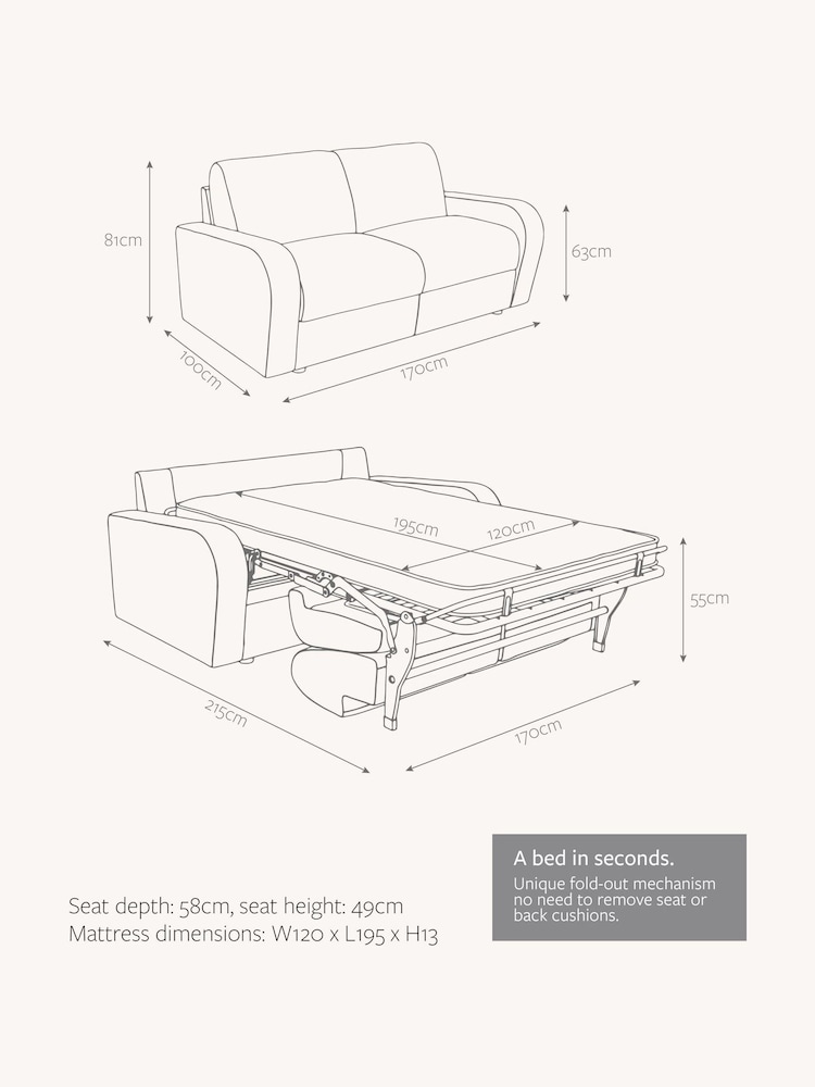 Jay-Be Luxe Velvet Charcoal Grey Deco 2 Seater Sofa Bed - Image 6 of 6