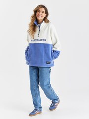 Harper & Lewis Blue Berkeley 1/4 Zip Polar Fleece - Image 2 of 8