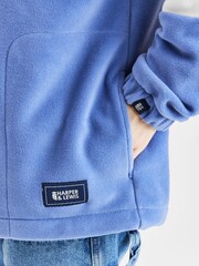 Harper & Lewis Blue Berkeley 1/4 Zip Polar Fleece - Image 4 of 8