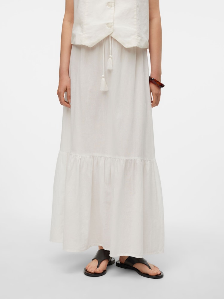 VERO MODA White Tiered Summer Maxi Skirt - Image 1 of 6